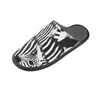 tplaotee Zebras Print Pattern Black and White Warm Slippers Womens Women Home Slippers Indoor with Memory Foam For House, Bedroom