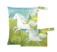 tplaotee Zippered Bags For Baby 2 Pack Unicorns Running In The Meadow