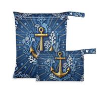 tplaotee Zippered Bathing Suit Bag 2 Pack Ocean Sea Theme Ocean Design