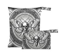 tplaotee Zippered Wet Bag Baby 2 Pack Halloween Gothic Deaths Head Insect