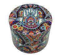TPLF Hand Fatma Grinder 50 mm 4 Parts Fatima Khomsa Khansa Spice Grinder Zinc Alloy Durable Strong Herb Grinder with Small Pollen Spatula Magnetic Lid Lucky
