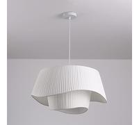TPMAFF 3-Light Modern Chandelier, Pendant Lights With Beige Fabric Shade, Romantic Cream Style Hanging Lamp For Living Room Bedroom Or Girls' Room, Dia 50cm(19.6in)