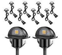 TPMAFF LED Step/Deck Light,Recessed Half Moon Deck Step Stair Light Outdoor Waterproof Landscape Yard Lighting Low Voltage(10-Pack Including Transformer