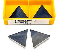 TPMN160308 VP15TF 10PCS CNC TPMN220408 TPMN220412 UTI20T External Turning Carbide Blade Cutter Inserts Lathe(TPMN220412 UTI20T)