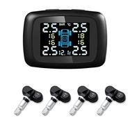 TPMS Digital Display Screen, Car Intelligent TPMS Cigarette Lighter Tire Pressure Monitoring System with 4 Internal Sensors For Universal Cars
