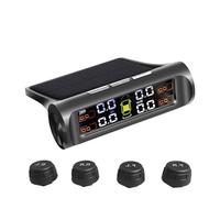 Tpms Smart Car Tire Pressure Monitoring System Solar Digital Clock Display Temperature Safety Alarm(T02External sensors)