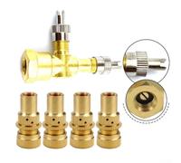 TPMS Valve Tee Adapter 3-Way Metal Splitter with 4 Air Release Valves for Motorcycle and Car Tire Pressure Systems(A)