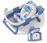 TPN Collapsible Baby Bathtub for Infants to Toddler Crocodile Babyblue