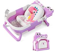 TPN Collapsible Baby Bathtub for Infants to Toddler Crocodile Lavender