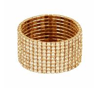 Tpocean 1 Pcs Tennis Bracelet Elastic Copper Cuff Stretch Bracelets Rhinestone Bangles Cubic Zirconia Jewelry for Women Men, 28 mm, Cubic Zirconia