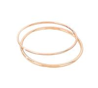 Tpocean 1 Set 2/3 mm Thin Round Bangle Bracelets Stainless Steel Simple Bracelet Stack Classic Bangles for Women Ladies, 65 mm, no gemstone
