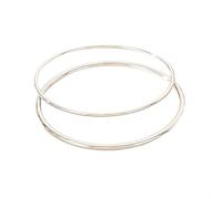 Tpocean 1 Set 2/3 mm Thin Round Bangle Bracelets Stainless Steel Simple Bracelet Stack Classic Bangles for Women Ladies, 55 mm, no gemstone