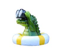 TPOne Animal Statue Floating Telescope Crocodile with Solar Power (2.2X2.36 Inches) - Light Up Crocodile Sculpture for Garden,Yard Art,Pond Art Decor,Water Art Statue