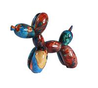 TPOne Modern Creative Graffiti Art Balloon Dog Sculpture, Balloon Dog Statue Home Decor Ornaments,for Living Room Home Office Desktop Decoration,Dog Statue Housewarming Gift (B)