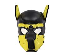 TPone Neoprene Dog Head Mask Adults, Novelty Dog Hood Mask for Halloween Party Cosplay Costume,Puppy Hood Mask (Yellow)