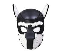 TPone Neoprene Dog Head Mask Adults, Novelty Dog Hood Mask for Halloween Party Cosplay Costume,Puppy Hood Mask (White)
