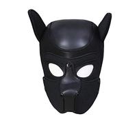 TPone Neoprene Dog Head Mask Adults, Novelty Dog Hood Mask for Halloween Party Cosplay Costume,Puppy Hood Mask (Black)