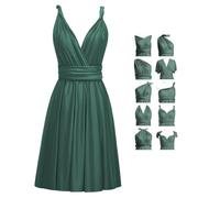 TPonline Short Infinity Dresses for Bridesmaids with Bandeau Convertible Transformer Multiway Twist Wrap Bridesmaid Dresses, Dark Green, One size