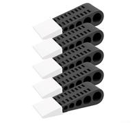 TPR Rubber Door Stopper Wedges Non Slip and Silent Door Holders for Use on Wood Tile or Carpet Floors Stackable Design for Convenient Storage 3 or 5 Pieces (5pcs)