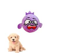 TPR Squeaky Spike Ball Dog Toy, Plush Monster Design, Durable Chew Toy for Small Dogs, Interactive Toy for Teeth Cleaning and Boredom Relief (Purple)