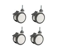 TPR Ultra-quiet Universal Wheel 3/4 Inch Double-piece Screw Brake Caster M10 Wear-resistant And Non-slip(3 inches,Brake wheel)