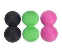 TPR Yoga Massage Ball Muscle Relax Portable Fitness Body Fascia Exercise Ball Set for Whole Body Massage (Black + Rose red + Green)