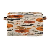 TPRDHK Autumn Bat Motif Storage Basket Collapsible with Handle
