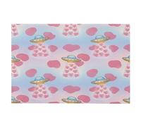 TPRDHK Cute Flying Machine Faux Cashmere Rug for Bedroom Living Room, Non-Slip Floor Mat with Rubber Backing, Washable Carpet for Home Décor