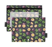 TPRDHK Dark Passion Fruits Pencil Pouch for 3 Ring Binder Large Capacity Pencil Case with Clear Window and Zipper for School, Office, Supplies Storage