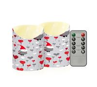 TPRDHK Gray Dwarf 2 Pack Flameless LED Candles with Remote & Timer | Elegant Flickering Glow for Home, Wedding & Festive Decor