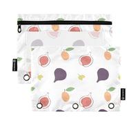 TPRDHK Lots of Fruit Pencil Pouch for 3 Ring Binder Large Capacity Pencil Case with Clear Window and Zipper for School, Office, Supplies Storage