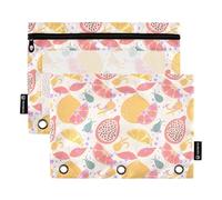 TPRDHK Oranges and Dragon Fruit Pencil Pouch for 3 Ring Binder Large Capacity Pencil Case with Clear Window and Zipper for School, Office, Supplies Storage