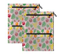 TPRDHK Pastel Summer Harvest 3-Ring Binder Pencil Pouch 2 Pack, Pen Bag with 3 Zipper Pockets, Clear View Mesh Window Storage Pen Bag for School Office Home