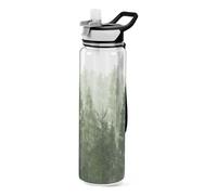 TPRDHK Pine Trees 32oz Clear Sports Water Bottles Wide Mouth Leakproof Tritan Reusable Plastic Water Bottle with Straw for Fitness Outdoor
