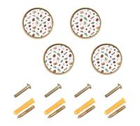 TPRDHK Pinecones and Letters Round Acrylic Cabinet Knobs 4-Pack - Decorative Drawer Pulls for Dressers, Cupboards & Kitchen Units, Everyday & Seasonal Use