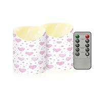 TPRDHK Polka Dot Love 2 Pack Flameless LED Candles with Remote & Timer | Elegant Flickering Glow for Home, Wedding & Festive Decor