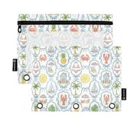 TPRDHK Vintage Coastal Cameos Pencil Pouch for 3 Ring Binder Large Capacity Pencil Case with Clear Window and Zipper for School, Office, Supplies Storage