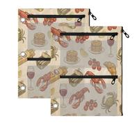 TPRDHK Vintage Italian Feast 3-Ring Binder Pencil Pouch 2 Pack, Pen Bag with 3 Zipper Pockets, Clear View Mesh Window Storage Pen Bag for School Office Home