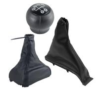 TPSOBRU Car Shift Knobs for Opel for Astra F 1991-1998 5 Speed Chrome Black Gear Shift Knob Handbrake Grips Gaiter Boot Cover Case(3Pcs A)