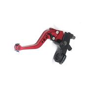 TPSOBRU Motorcycle Brake Levers 7/8" 22mm Motorcycle Brake Universal CNC Clutch Levers Master Cylinder Reservoir Set(Red Left)