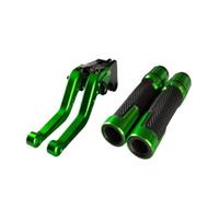 TPSOBRU Motorcycle Brake Levers Universal MT 09 CNC Aluminium Alloy Brake Clutch Levers Adjustable Motorcycle Handlebar Grips Handle Kit(Green)