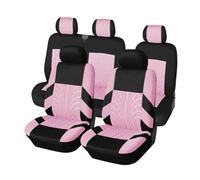TPSOBRU Universal Seat Covers For For Focus III 2015-2019 For Kangoo For Express For Daily For Camion Plate 2005 Car Seat Covers (Double Front Seats And 2+1 Seats)(Pink-9PCS)