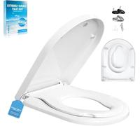 TPSOJJY Family Toilet Seat Soft Close,with Built-in Child Seat 2-in-1,Quick Release Function and Soft Close-Easy Assembly Toilet Lid Made of Upgradeplast Toilet Seat,Antibacterial,up to 150 kg