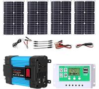 TPTAWF 100W Solar Panel Kit with 4000W/6000W DC 12V To AC 220V/110V Inverter And 50A Controller, Complete Solar System for Home,300w,110v