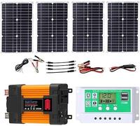 TPTAWF Solar Inverter Kit 4000W/6000W with 100W Solar Panel & 50A Charge Controller - Off-Grid Power System for RV, Home Backup, Camping,4000v,220v