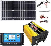 TPTAWF Solar Inverter Kit with 18W Waterproof Panel & 30A Charge Controller for RV, Boat, And Home Charging - 4000W Power
