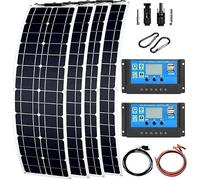 TPTAWF Solar Panels 200W 400W 800W 12V Flexible Solar Panel 23.8% High-Efficiency, 30° Ultra Lightweight Solar Panels for Marine RV Cabin Van