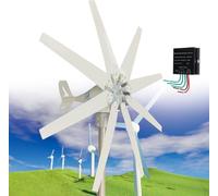 TPTAWF Wind Turbine Generator, 5000W MPPT Controller, 8 Blades, Auto Adjust Windward Direction, for Terrace, Marine, Motor Home, Boat,12v