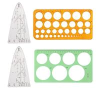 TPTGIAR 2 Pieces Parabolic Stencil Math, 2 Circle Stencils, Multifunctional Stencil, Circle, Reusable Stencils, Geometry Set Made of Plastic, for Teachers, Students and Graphic Designers