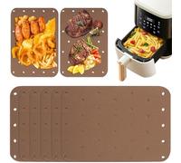 TPTGIAR 200Pcs Air Fryer Liners: Rectangle Airfryer Liners Disposable, 14×20.5cm Universal Parchment Paper for Air Fryer wwith Holes for Pan Oven